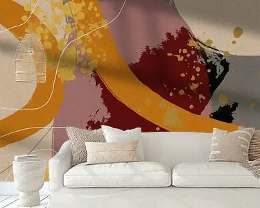 Abstracte Geometrische Organische Vormen en Lijnen in Goud, Roze en Beige. Najlepsza cena