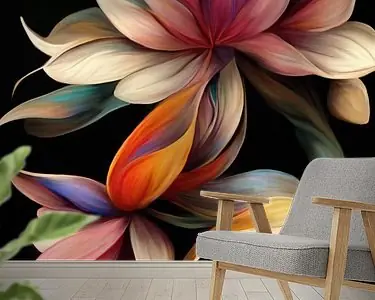 Kleurrijk, botanisch, abstract schilderij met prachtige kleurschakeringen Ostatnia szansa