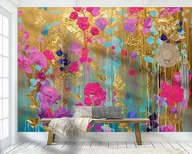Tani Gouden Bloesem | Floral Abstract Art