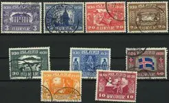 IJsland 1930 - Collectie op 1 insteekkaart - Gestempeld Rabat