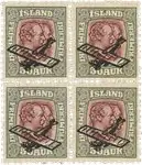 IJsland 1928 - AFA 124 - Postfris blok van 4 Tylko dziś