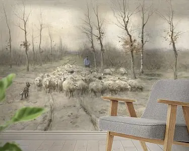 Schapenkudde op de heide bij Laren, Anton Mauve Niska cena