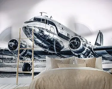 Douglas DC-3 vintagepropeller vliegtuig klaar voor opstijgen Zwrot pieniędzy