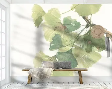 Gingko Leaves II op Wit, Chris Paschke Rabat