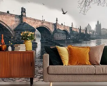 Praag: Karelsbrug zonnige zijkant. Oryginalny