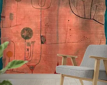 Paul Klee. Vruchten op een rode achtergrond Oferta