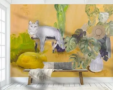 Wyprzedaż Stilleven met kat