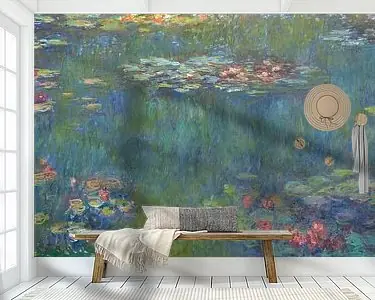 Vijver met waterlelies, groene reflectie, Claude Monet Zamów teraz
