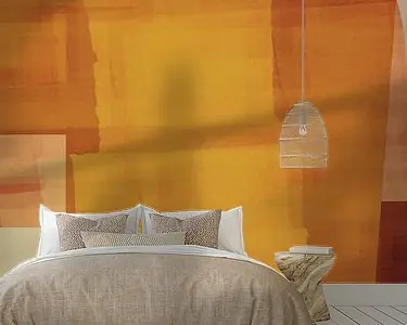 Moderne abstracte vormen in oker, terra, mosterd en bruin. Niska cena