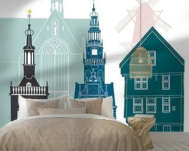 Autentyczny Skyline illustratie stad Alkmaar in kleur