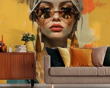 Wyprzedaż Kleurrijk portret in moderne popart stijl