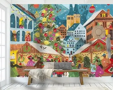 Popularny Kerstmarkt in het dorp