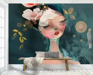 Kleurrijke illustratie, portret Popularny