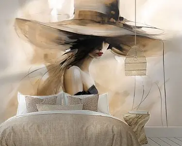 Vrouw met hoed Wysoka jakość