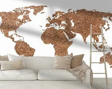 Tylko dziś Wereldkaart van Koffiebonen | Collage