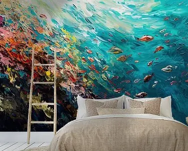 Schilderij Vissen Abstract Oferta limitowana