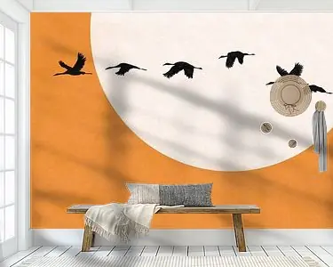 Tani Zonsopkomst Kraanvogel - Geel