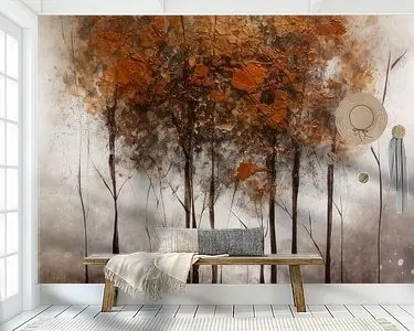 Modern Impressionisme Abstract Bruin Bos Nowość