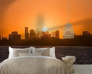 Autentyczny Panorama zonsondergang Kralingse Plas Rotterdam