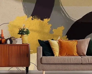 Tylko dziś Abstracte Geometrische Organische Vormen en Lijnen in Goud, Zwart en Beige.