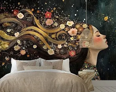 Vrouw met Gouden Accenten Autentyczny