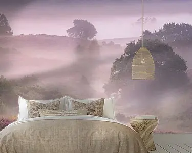 Een mistige ochtend op de heide - verticaal Niska cena