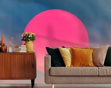 Nowość Neon kunst. Kleurrijk minimalistisch geometrisch abstract in roze, groen, blauw