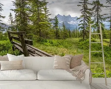 Berglandschap "Bank met uitzicht" Kup teraz