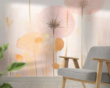 Autentyczny Japandi, Bloem in Pastel kleur, roze