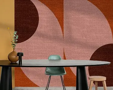 Rabat Moderne abstracte retro geometrische vormen in aardetinten: bruin, roze terracotta