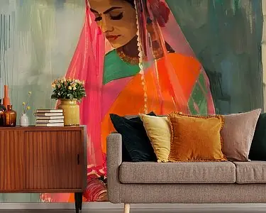 Zwrot pieniędzy Illustratie Indische vrouw