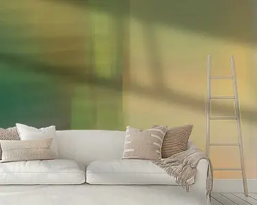 Veelkleurig metallic abstract in groen, roze, geel. Neonverloop II Promocja