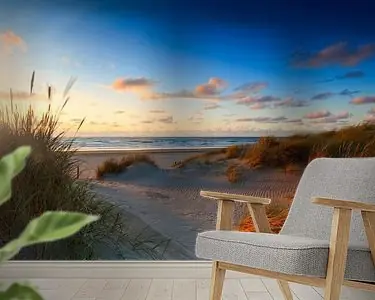 Zwrot pieniędzy zonsondergang achter de Hollandse duinen