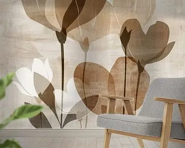 Beige Bloemen Schilderij | Gentle Blooms on Canvas Autentyczny