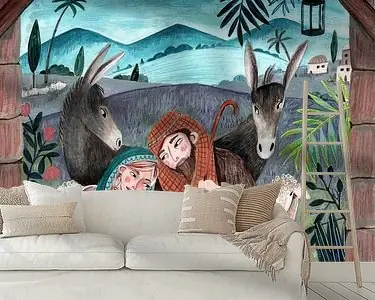 Zwrot pieniędzy Kerst met Maria en kindje Jezus