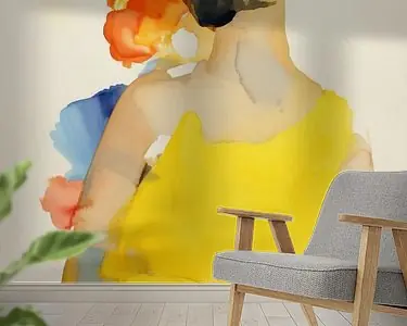 Modern portret, aquarel Premium