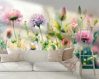 Zomer! Natuurlijk Botanisch Wilde bloemenveld Promocja