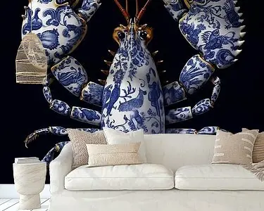 Autentyczny Kreeft (nr. 5) in delfts blauw, lobster, artistieke kreeft - exclusief nr. 5