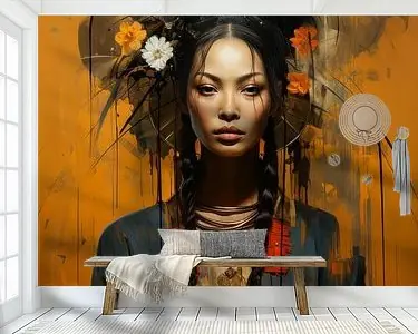 Modern portret met elementen uit verschillende culturen Szybka dostawa