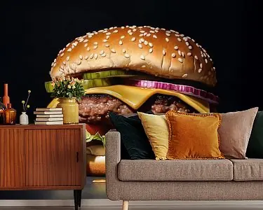 Hyperrealistisch portret van een heerlijke hamburger Szybka dostawa