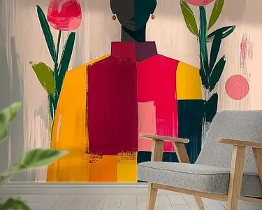 Kleurrijk modern en abstract portret Popularny