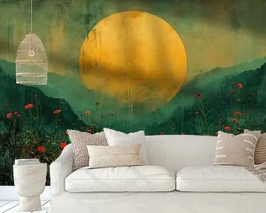 Zonsondergang in een modern abstract landschap Wyprzedaż