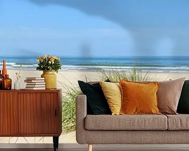 Panoramisch zicht op het strand in de zomer Ekspresowa dostawa