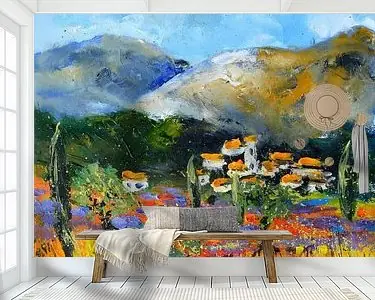 Lavendel en klaprozen in de Provence Oryginalny