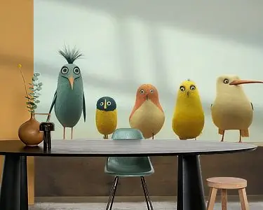 Kleurrijke vrolijke vogels Autentyczny