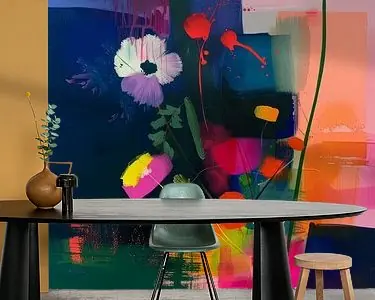 Super kleurrijk abstract stilleven met bloemen Najlepsza cena