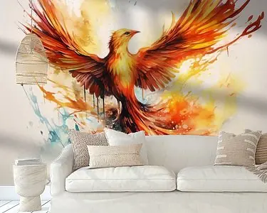 Epic Phoenix Vuurvogel Aquarel Kup teraz
