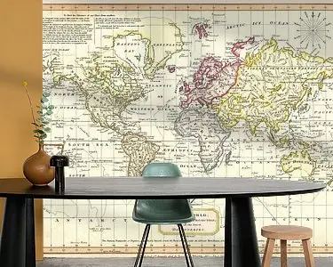 Zwrot pieniędzy Retro wereldkaart in zachte kleuren