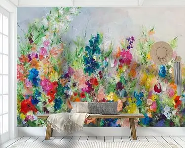 Floral Feast - origineel kleurrijk bloemenschilderij Niska cena