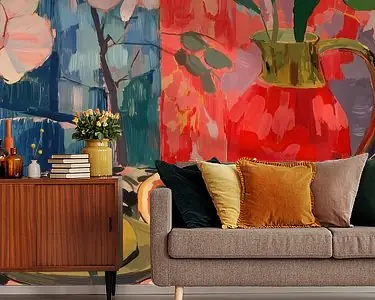 Szybka dostawa Levendig stilleven met citroenen en bloemen